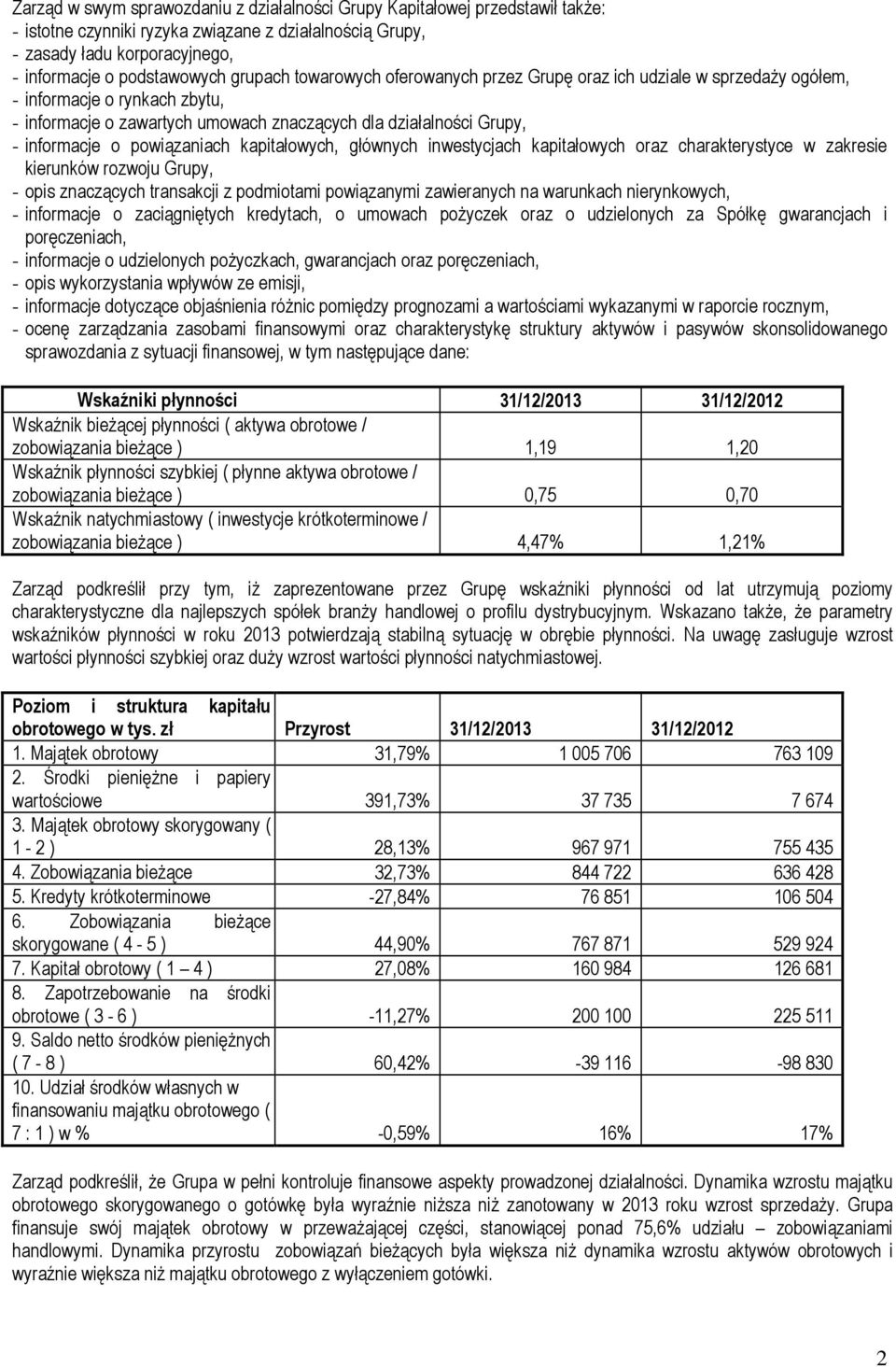 powiązaniach kapitałowych, głównych inwestycjach kapitałowych oraz charakterystyce w zakresie kierunków rozwoju Grupy, - opis znaczących transakcji z podmiotami powiązanymi zawieranych na warunkach