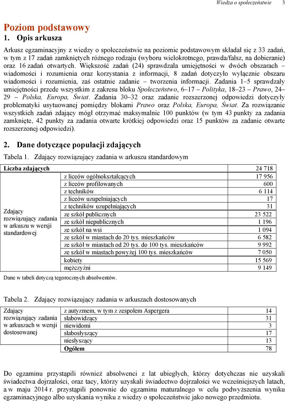 dobieranie) oraz 16 zadań otwartych.