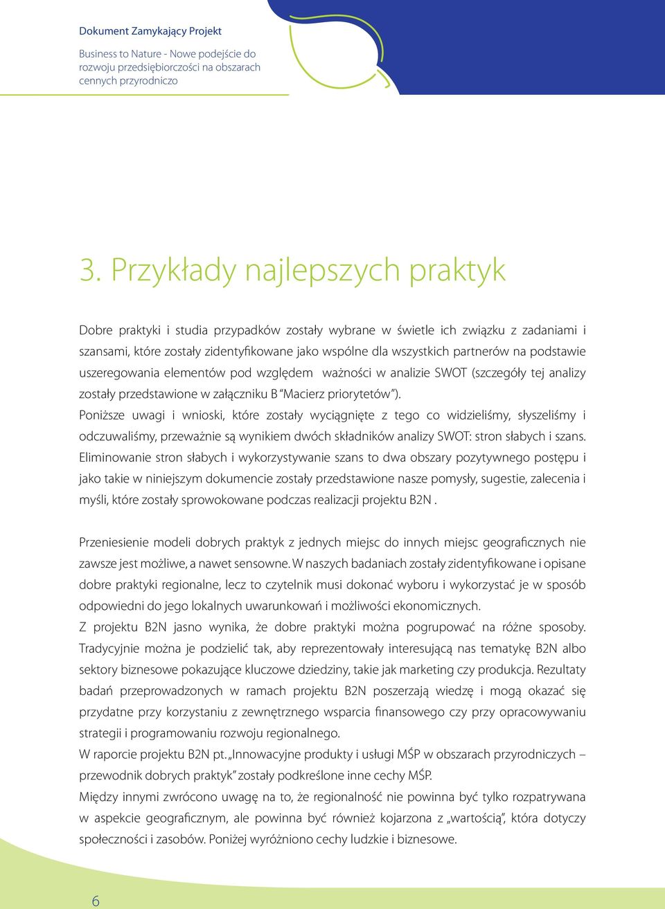 Poniższe uwagi i wnioski, które zostały wyciągnięte z tego co widzieliśmy, słyszeliśmy i odczuwaliśmy, przeważnie są wynikiem dwóch składników analizy SWOT: stron słabych i szans.