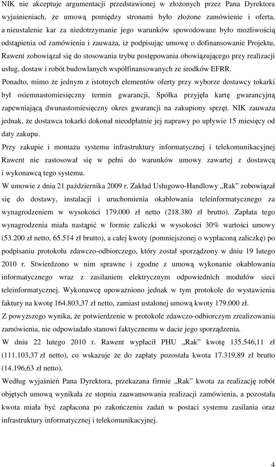 realizacji usług, dostaw i robót budowlanych współfinansowanych ze środków EFRR.