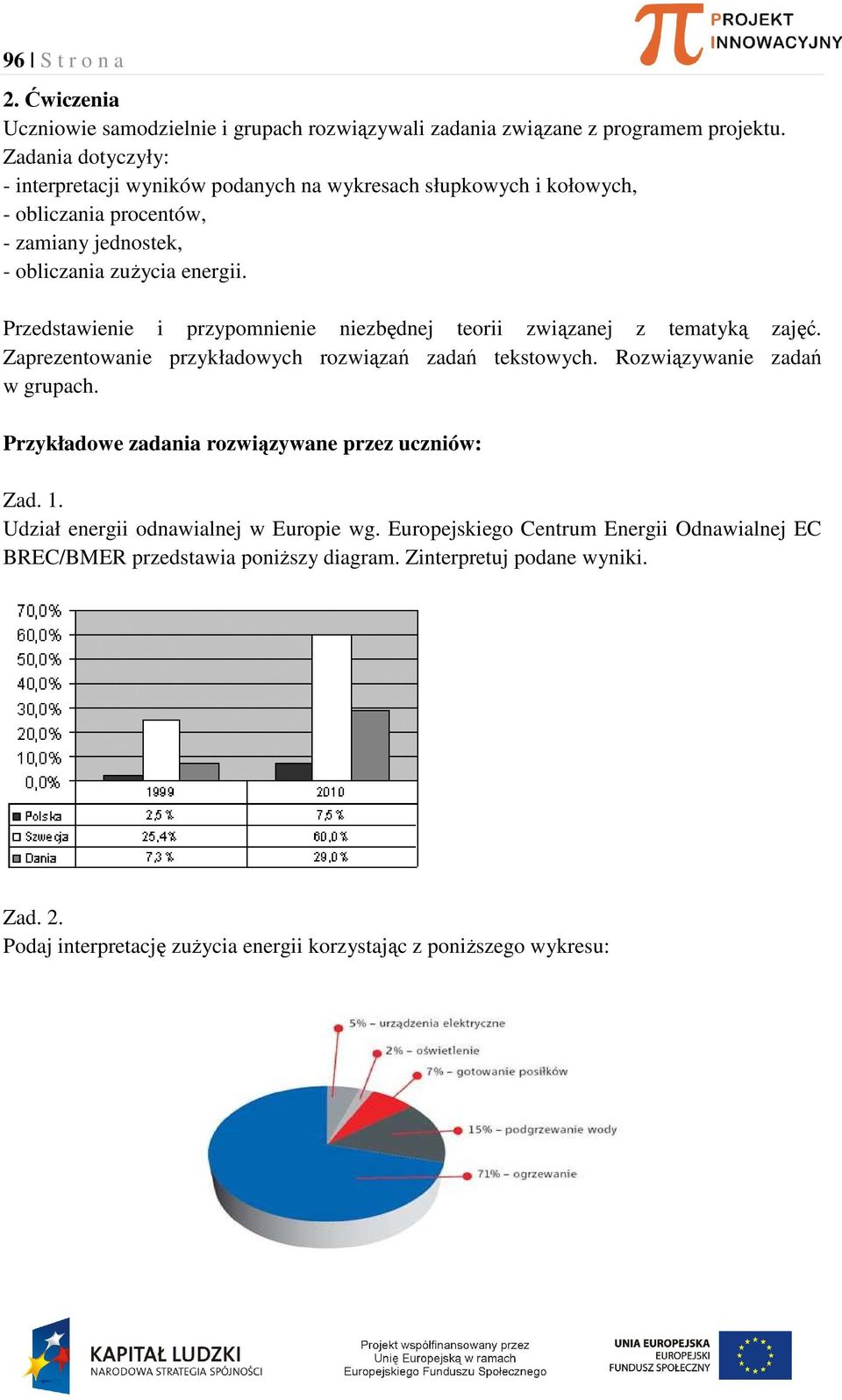 Przedstawienie i przypomnienie niezbędnej teorii związanej z tematyką zajęć. Zaprezentowanie przykładowych rozwiązań zadań tekstowych. Rozwiązywanie zadań w grupach.