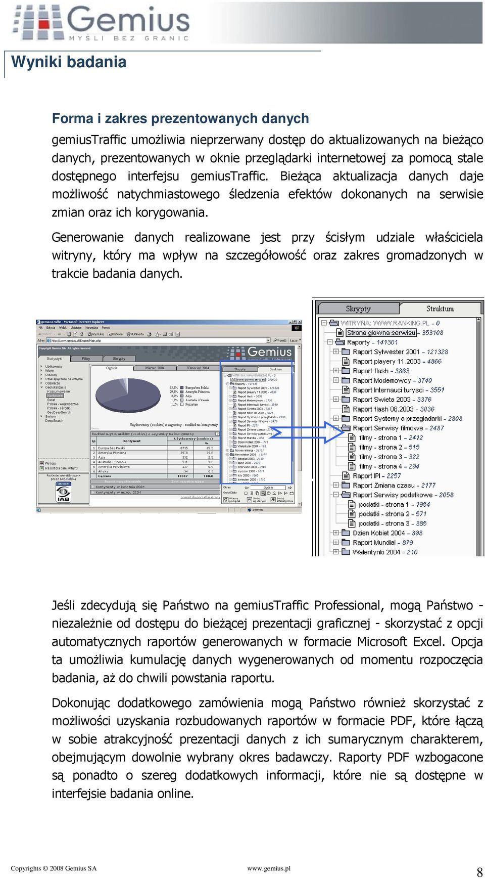 Generowanie danych realizowane jest przy ścisłym udziale właściciela witryny, który ma wpływ na szczegółowość oraz zakres gromadzonych w trakcie badania danych.