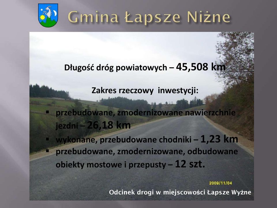 przebudowane chodniki 1,23 km przebudowane, zmodernizowane,