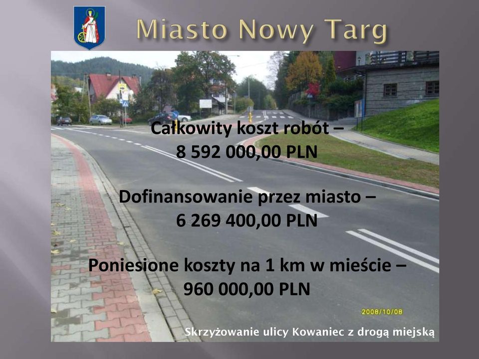 Poniesione koszty na 1 km w mieście 960