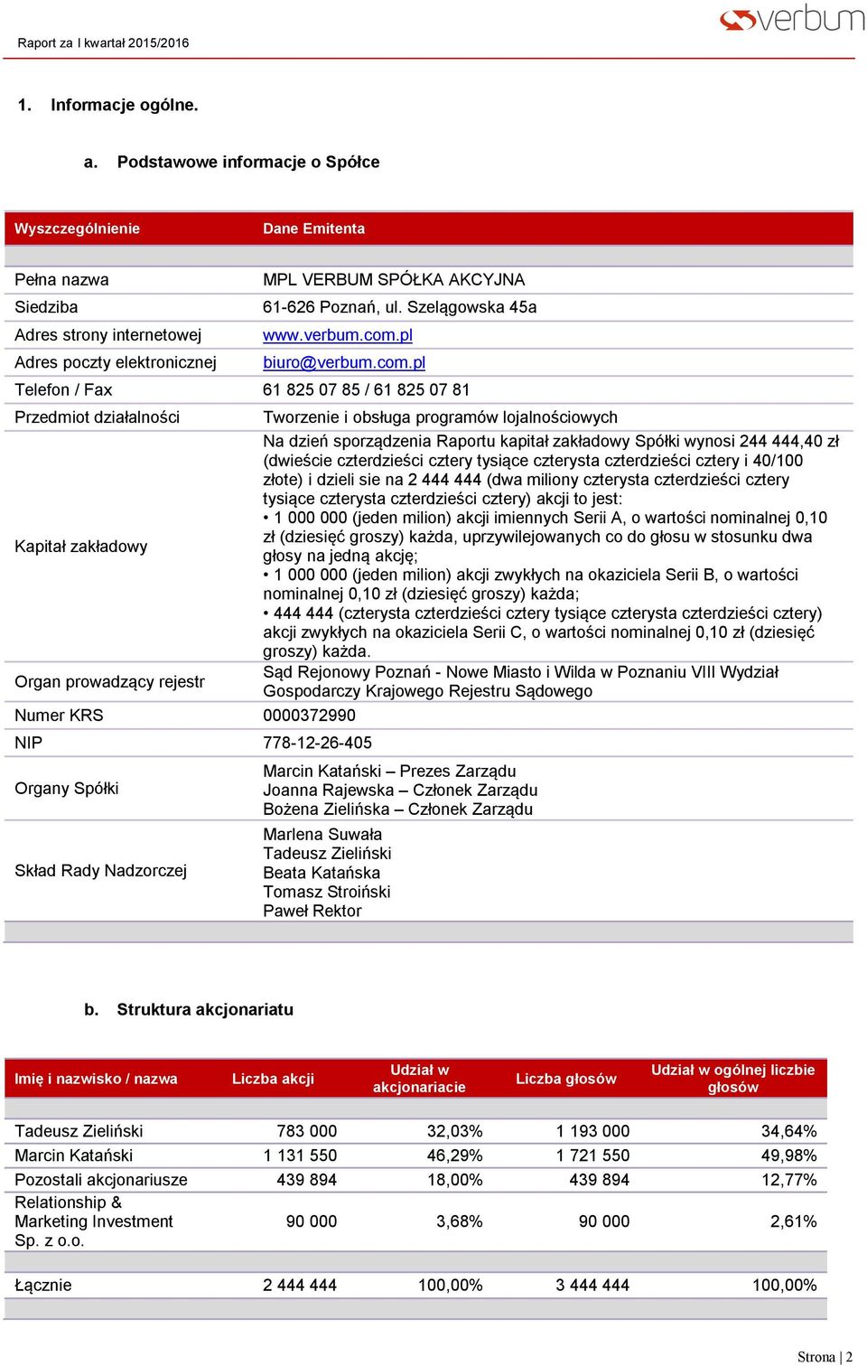 Szelągowska 45a www.verbum.com.