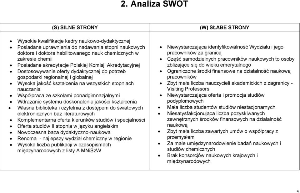 nauczania Współpraca ze szkołami ponadgimnazjalnymi Wdrażanie systemu doskonalenia jakości kształcenia Własna biblioteka i czytelnia z dostępem do światowych elektronicznych baz literaturowych