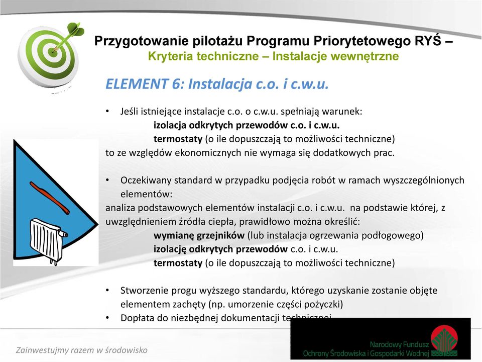 Oczekiwany standard w przypadku 