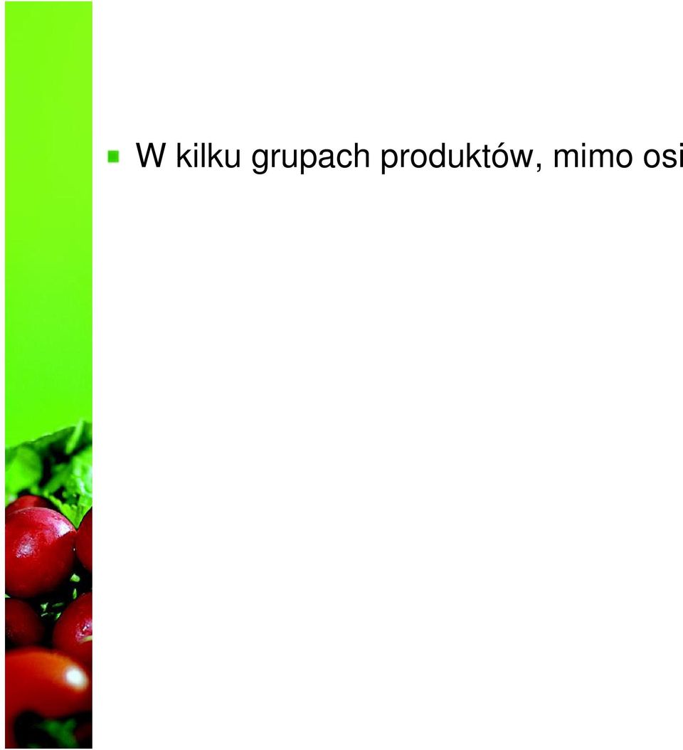 Były to: ryby owoce morza, kawa, herbata przyprawy, produkty przemysłu młynarskego skrobowego, kakao przetwory z kakao, odpady pasze dla zwerząt.