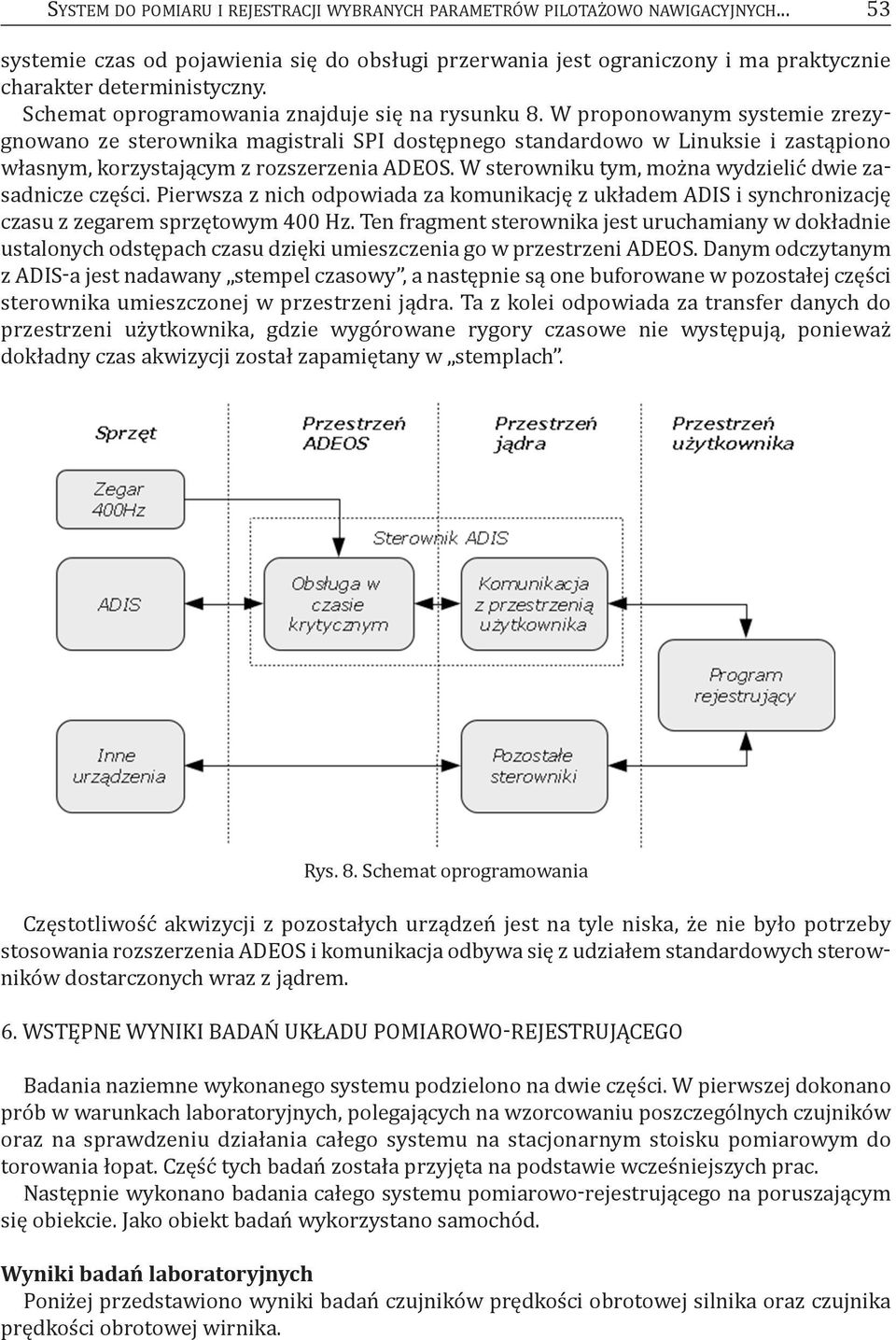 W proponowanym systemie zrezygnowano ze sterownika magistrali SPI dostępnego standardowo w linuksie i zastąpiono własnym, korzystającym z rozszerzenia adeos.