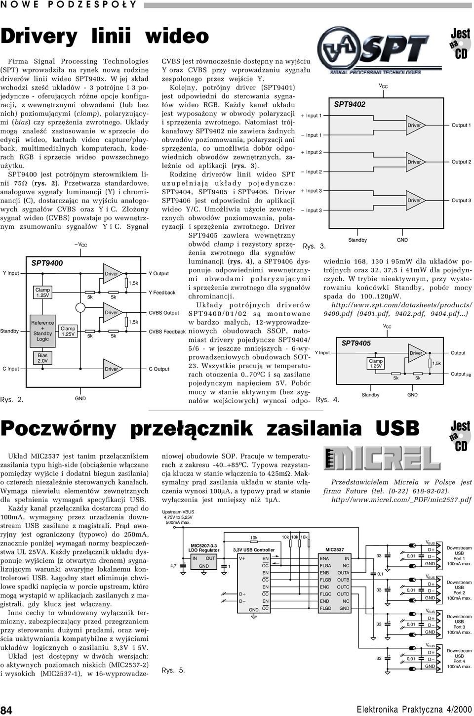 sprzíøenia zwrotnego. Uk³ady mog¹ znaleüê zastosowanie w sprzície do edycji wideo, kartach video capture/playback, multimedialnych komputerach, koderach RGB i sprzície wideo powszechnego uøytku.