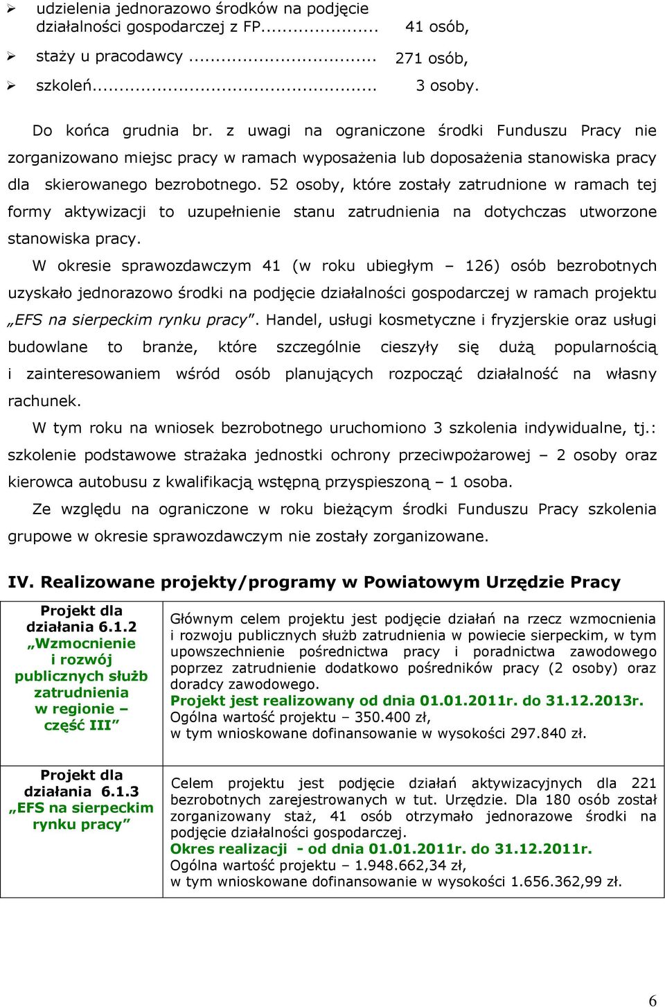 52 osoby, które zostały zatrudnione w ramach tej formy aktywizacji to uzupełnienie stanu zatrudnienia na dotychczas utworzone stanowiska pracy.