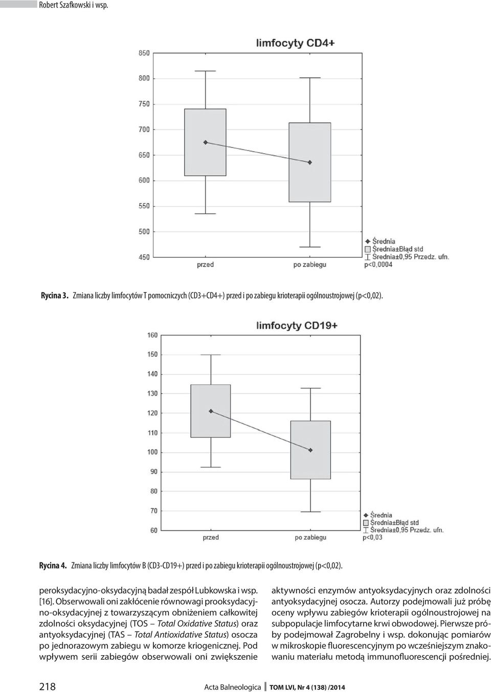 Obserwowali oni zakłócenie równowagi prooksydacyjno-oksydacyjnej z towarzyszącym obniżeniem całkowitej zdolności oksydacyjnej (TOS Total Oxidative Status) oraz antyoksydacyjnej (TAS Total