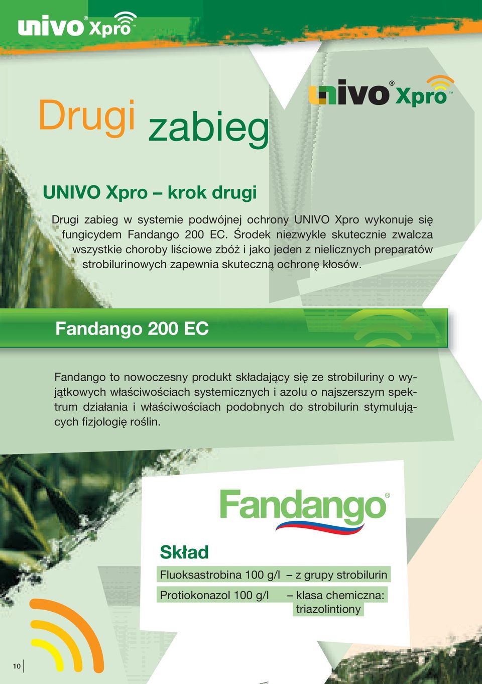 Fandango 200 EC Fandango to nowoczesny produkt składający się ze strobiluriny o wyjątkowych właściwościach systemicznych i azolu o najszerszym spektrum