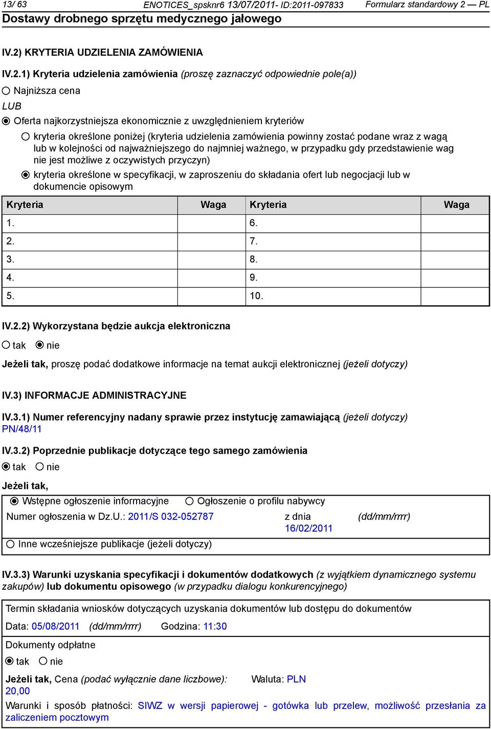 11-097833 Formularz standardowy 2 