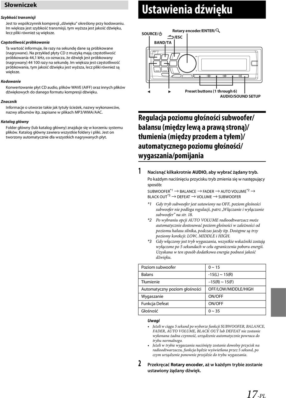 Na przykład płyty CD z muzyką mają częstotliwość próbkowania 44,1 khz, co oznacza, że dźwięk jest próbkowany (nagrywany) 44 100 razy na sekundę.