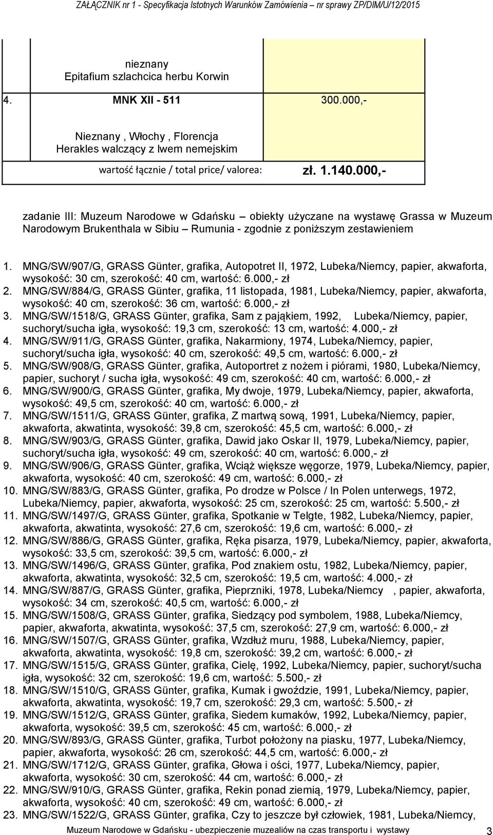 MNG/SW/907/G, GRASS Günter, grafika, Autopotret II, 1972, Lubeka/Niemcy, papier, akwaforta, wysokość: 30 cm, szerokość: 40 cm, wartość: 6.000,- zł 2.