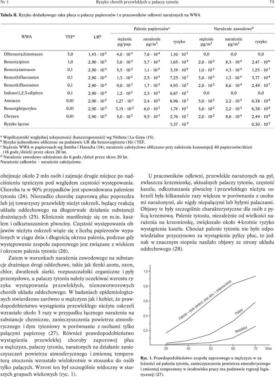 narażenie ryzyko stężenie narażenie ryzyko Dibenzo(a,h)antracen 5,0 1,45 10-2 4,0 10-3 7,6 10-4 1,10 10-5 0,0 0,0 0,0 Benzo(a)piren 1,0 2,90 10-3 3,0 10-2 5,7 10-3 1,65 10-5 2,0 10-2 8,5 10-4 2,47