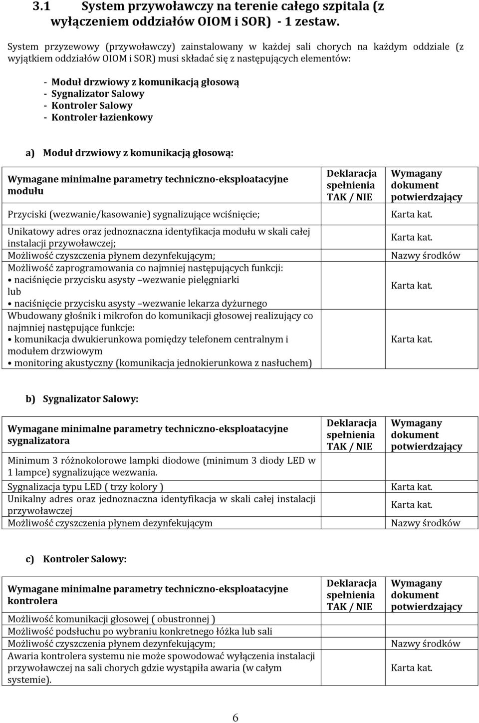 głosową - Sygnalizator Salowy - Kontroler Salowy - Kontroler łazienkowy a) Moduł drzwiowy z komunikacją głosową: modułu Przyciski (wezwanie/kasowanie) sygnalizujące wciśnięcie; Unikatowy adres oraz