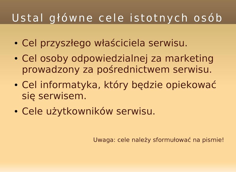 Cel osoby odpowiedzialnej za marketing prowadzony za pośrednictwem