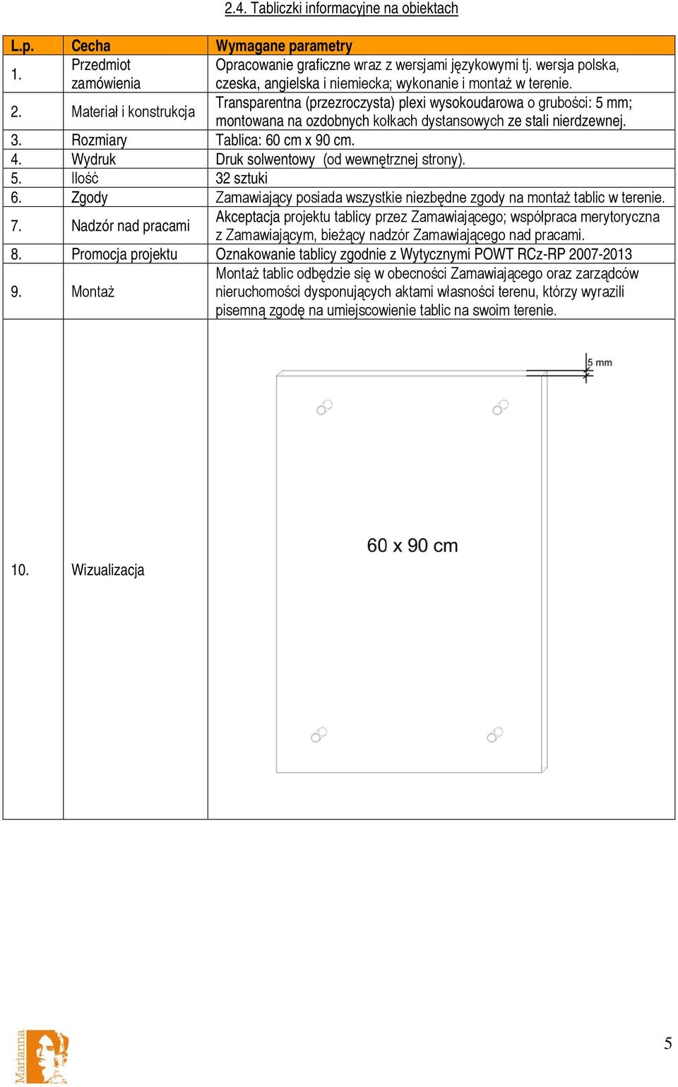 Wydruk Druk solwentowy (od wewnętrznej strony). 5. Ilość 32 sztuki 6. Zgody Zamawiający posiada wszystkie niezbędne zgody na montaż tablic w terenie. 7.