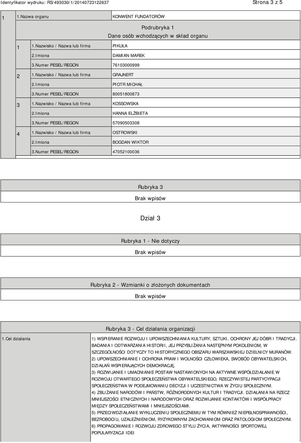 Nazwisko / Nazwa lub firma OSTROWSKI BOGDAN WIKTOR 3.