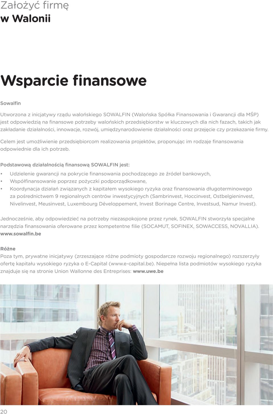 Celem jest umożliwienie przedsiębiorcom realizowania projektów, proponując im rodzaje finansowania odpowiednie dla ich potrzeb.