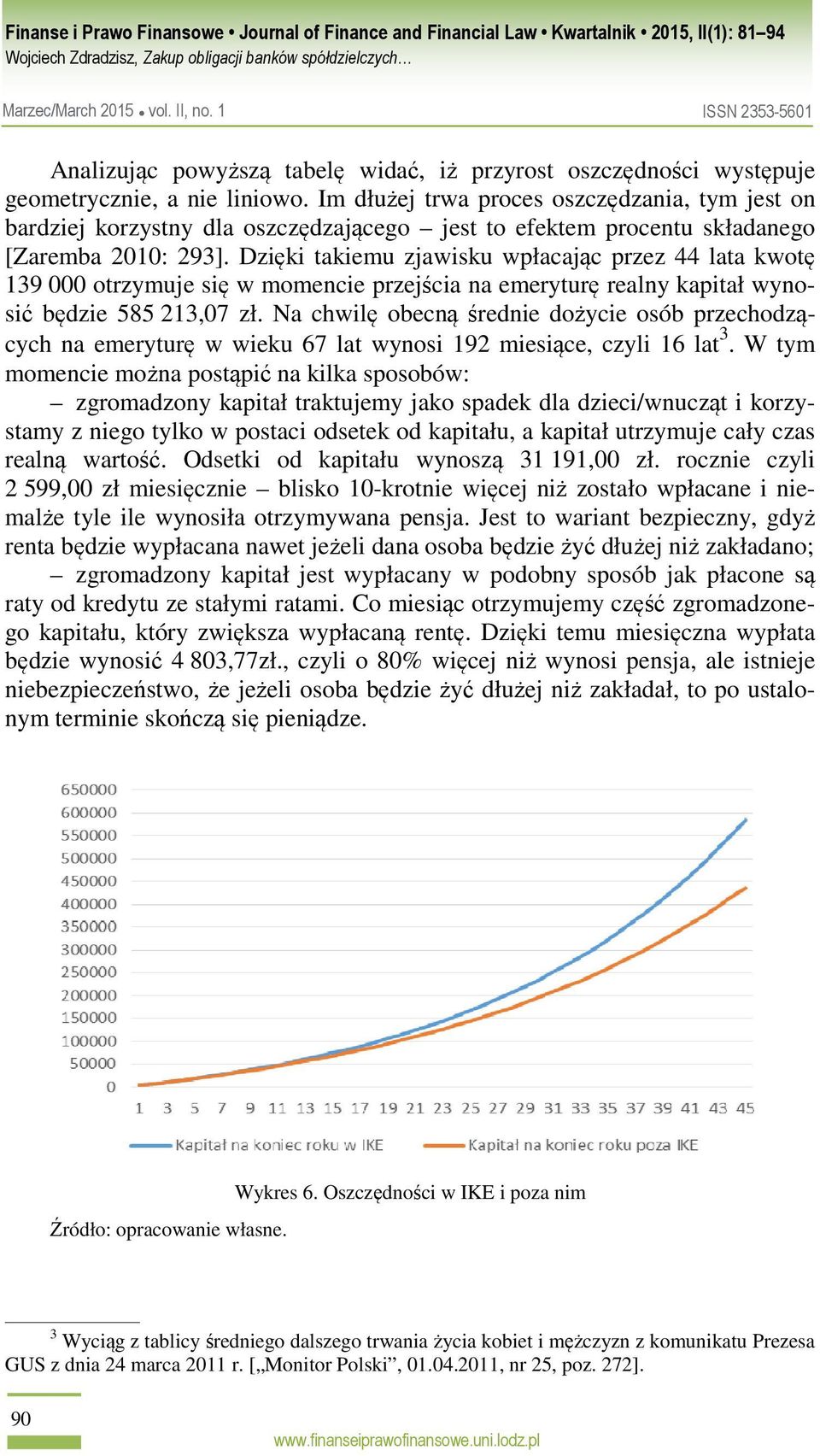 Dzięki takiemu zjawisku wpłacając przez 44 lata kwotę 139 000 otrzymuje się w momencie przejścia na emeryturę realny kapitał wynosić będzie 585 213,07 zł.