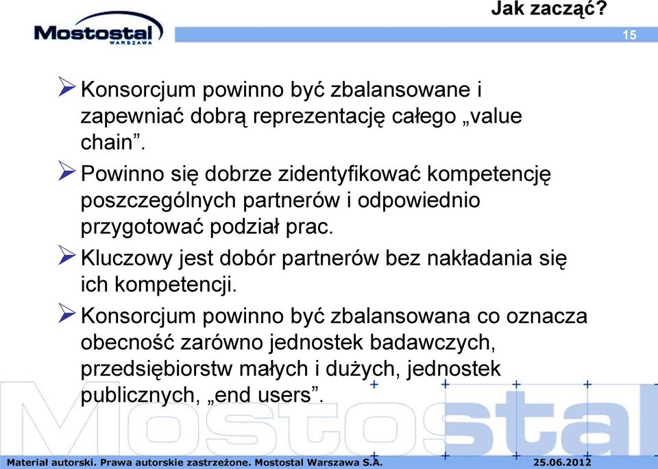 prac. Kluczowy jest dobór partnerów bez nakładania się ich kompetencji.