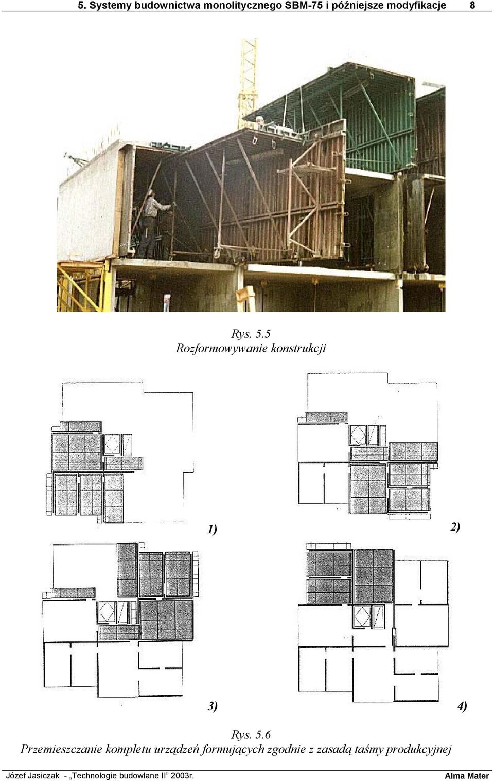 5 Rozformowywanie konstrukcji 1) 2) 3) 4) Rys. 5.