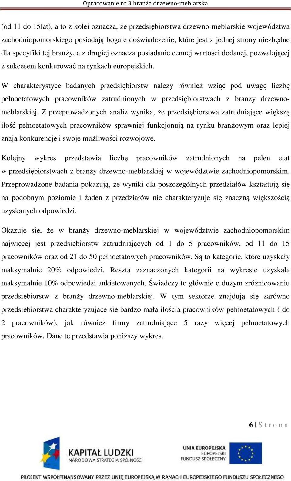 W charakterystyce badanych przedsiębiorstw należy również wziąć pod uwagę liczbę pełnoetatowych pracowników zatrudnionych w przedsiębiorstwach z branży drzewnomeblarskiej.