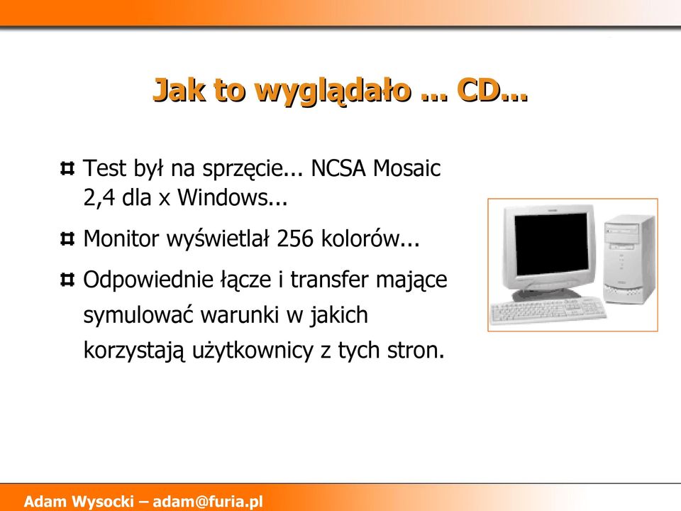 .. Monitor wyświetlał 256 kolorów.