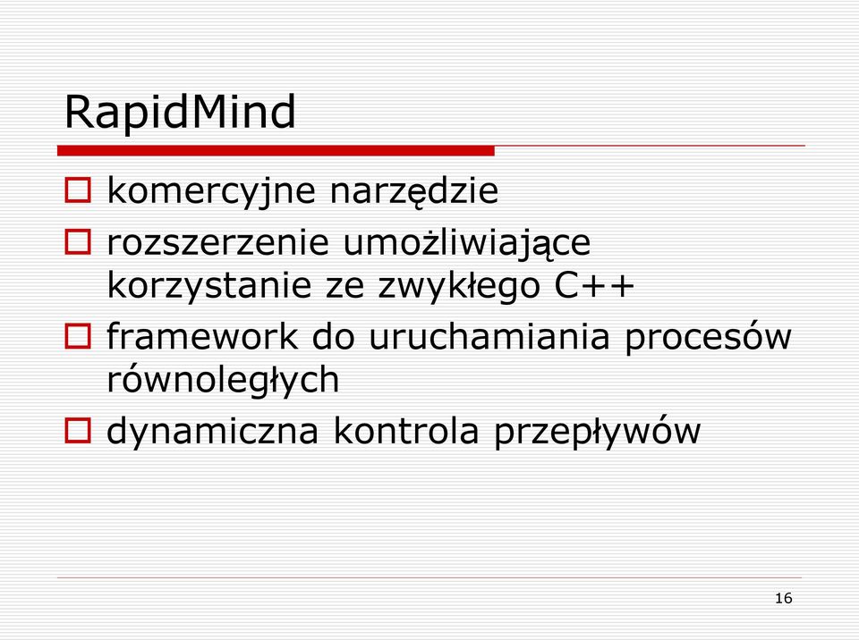 zwykłego C++ framework do uruchamiania