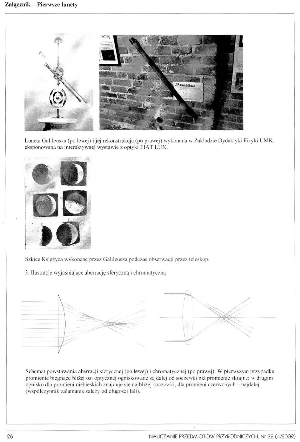 . /'/ '~ / "- " ' "" Schemat powstawania aberracji sferycznej (po lewej) i chromatyc/.nej (po prawej).