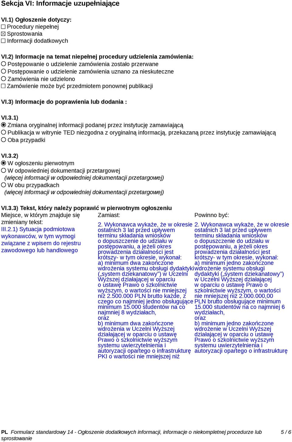 udzielono Zamówienie może być przedmiotem ponownej publikacji VI.3)