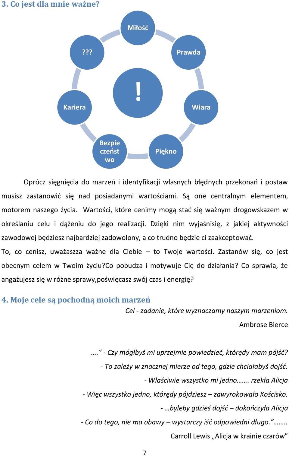 Są one centralnym elementem, motorem naszego życia. Wartości, które cenimy mogą stać się ważnym drogowskazem w określaniu celu i dążeniu do jego realizacji.