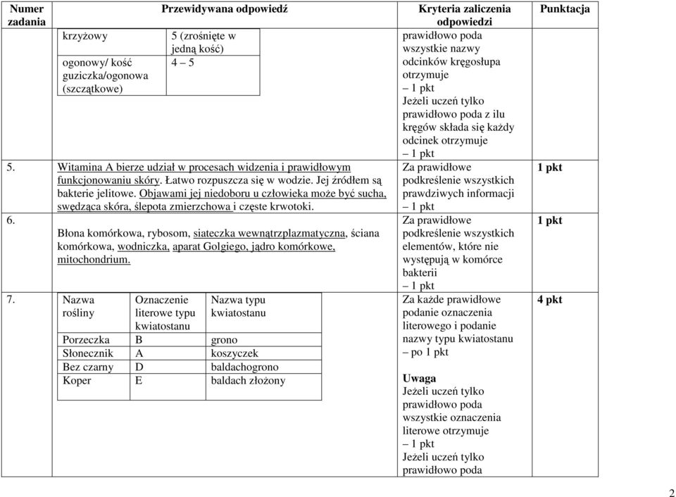 Nazwa rośliny Błona komórkowa, rybosom, siateczka wewnątrzplazmatyczna, ściana komórkowa, wodniczka, aparat Golgiego, jądro komórkowe, mitochondrium.