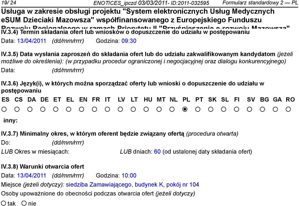 04/2011 (dd/mm/rrrr) Godzina: 09:30