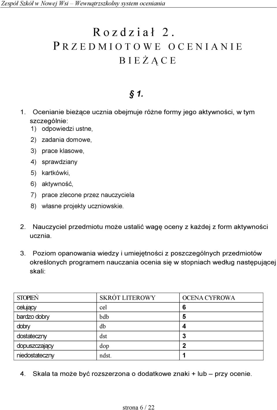 zlecone przez nauczyciela 8) własne projekty uczniowskie. 2. Nauczyciel przedmiotu moŝe ustalić wagę oceny z kaŝdej z form aktywności ucznia. 3.