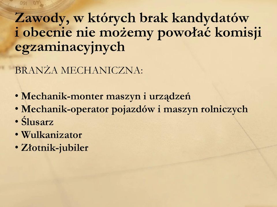 Mechanik-monter maszyn i urządzeń Mechanik-operator