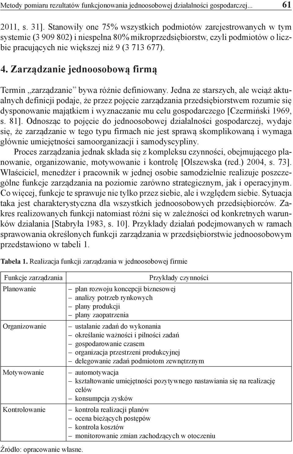 Zarządzanie jednoosobową firmą Termin zarządzanie bywa różnie definiowany.