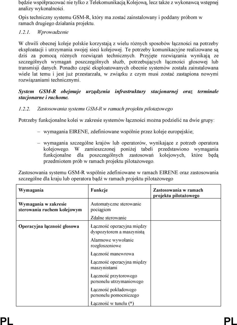 2.1. Wprowadzenie W chwili obecnej koleje polskie korzystają z wielu różnych sposobów łączności na potrzeby eksploatacji i utrzymania swojej sieci kolejowej.