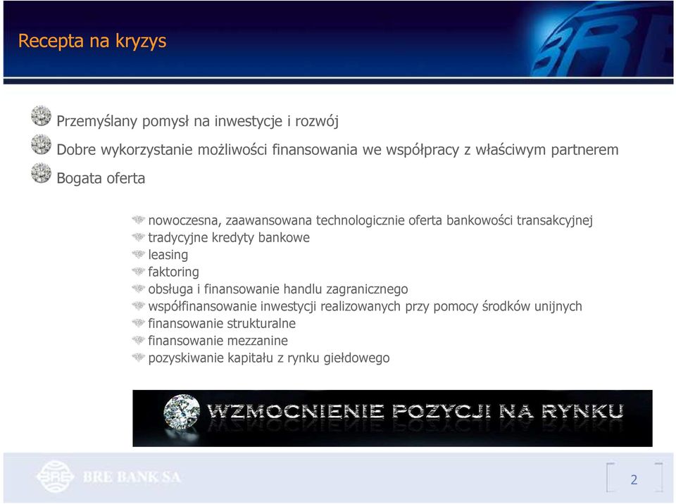 kredyty bankowe leasing faktoring obsługa i finansowanie handlu zagranicznego współfinansowanie inwestycji