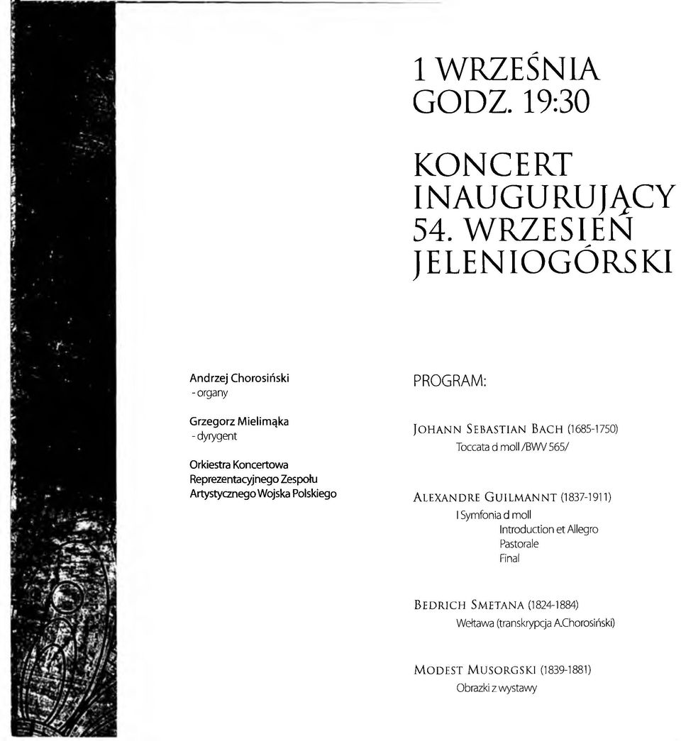 (1685-1750) Toccata d moll /BWV 565/ Orkiestra Koncertowa Reprezentacyjnego Zespołu Artystycznego Wojska Polskiego ALEXA N D RE G