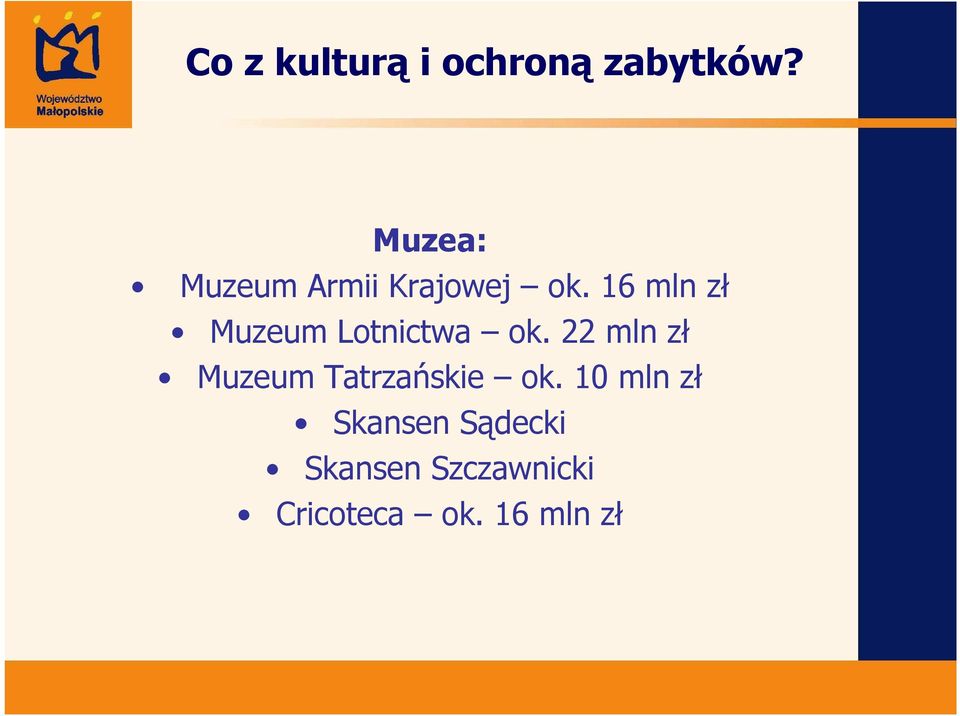 16 mln zł Muzeum Lotnictwa ok.