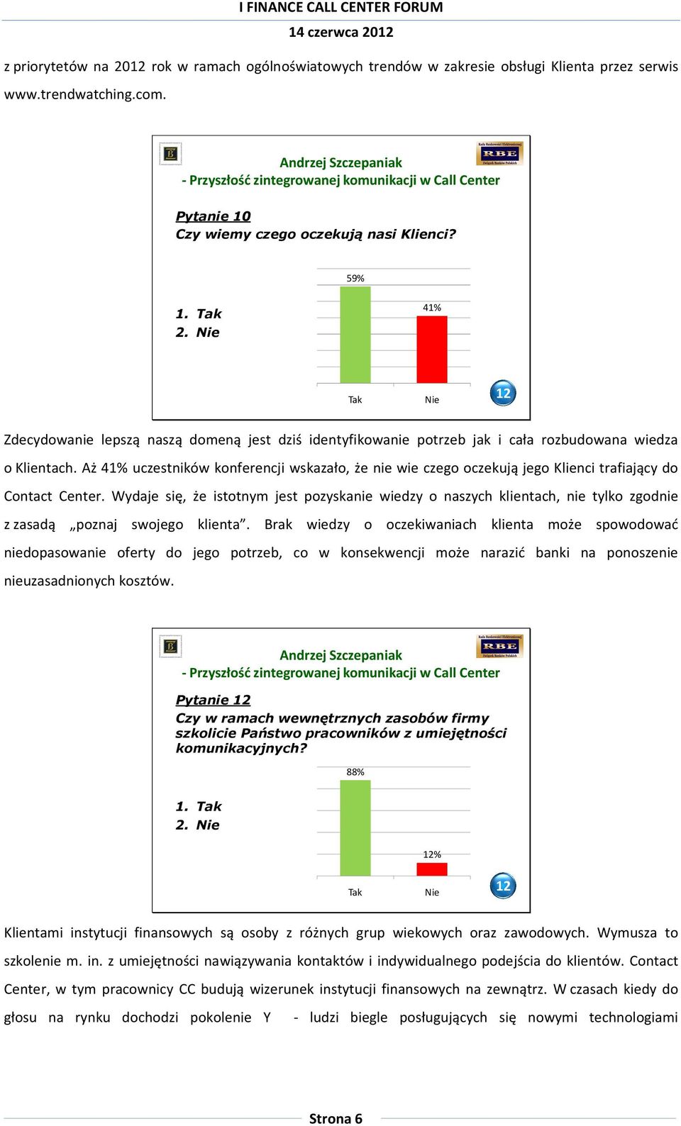 Aż 41% uczestników konferencji wskazało, że nie wie czego oczekują jego Klienci trafiający do Contact Center.