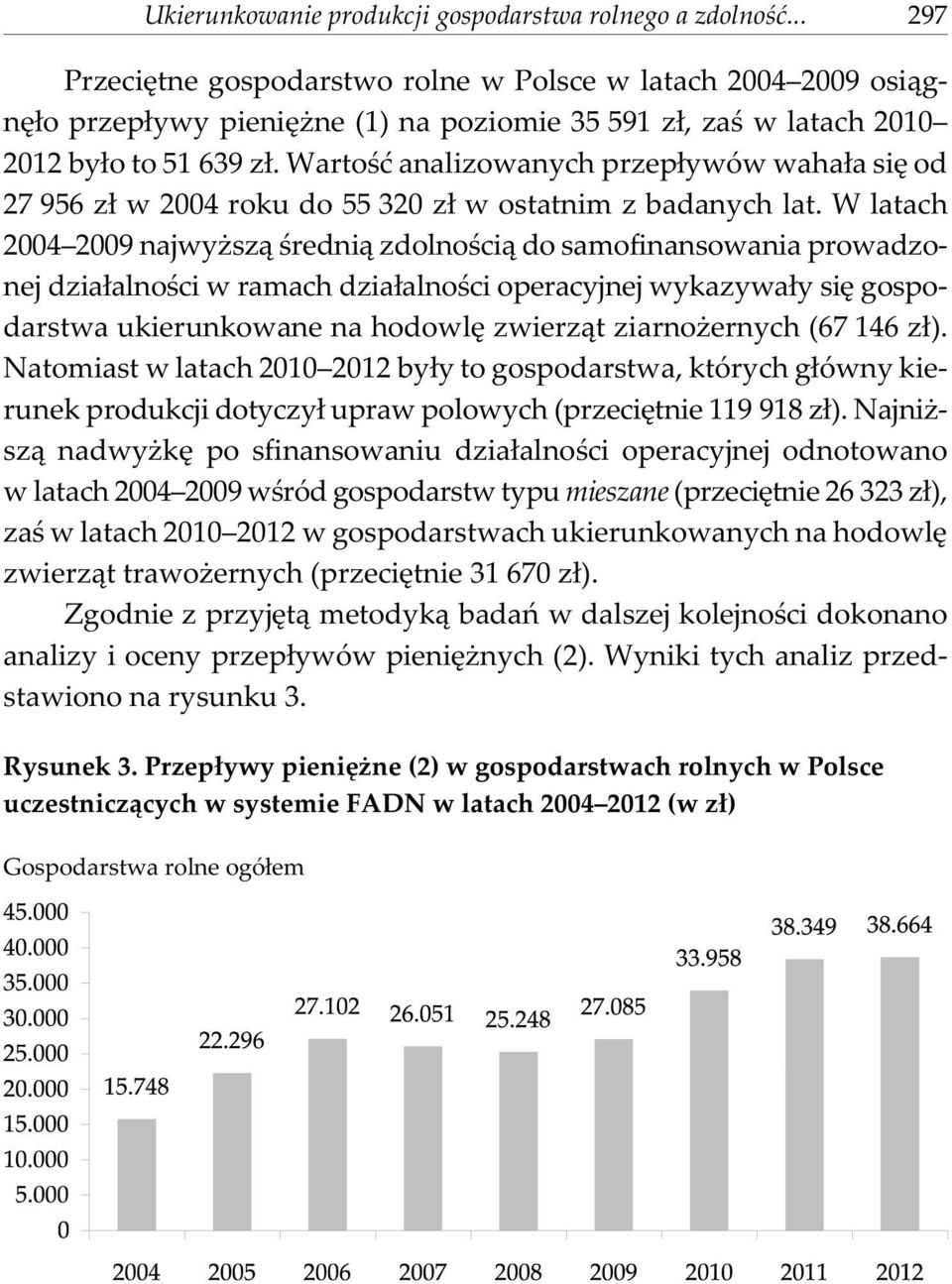 Wartoœæ analizowanych przep³ywów waha³a siê od 27 956 z³ w 2004 roku do 55 320 z³ w ostatnim z badanych lat.