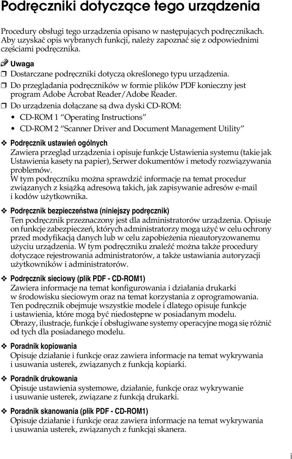 Do przeglàdania podrêczników w formie plików PDF konieczny jest program Adobe Acrobat Reader/Adobe Reader.