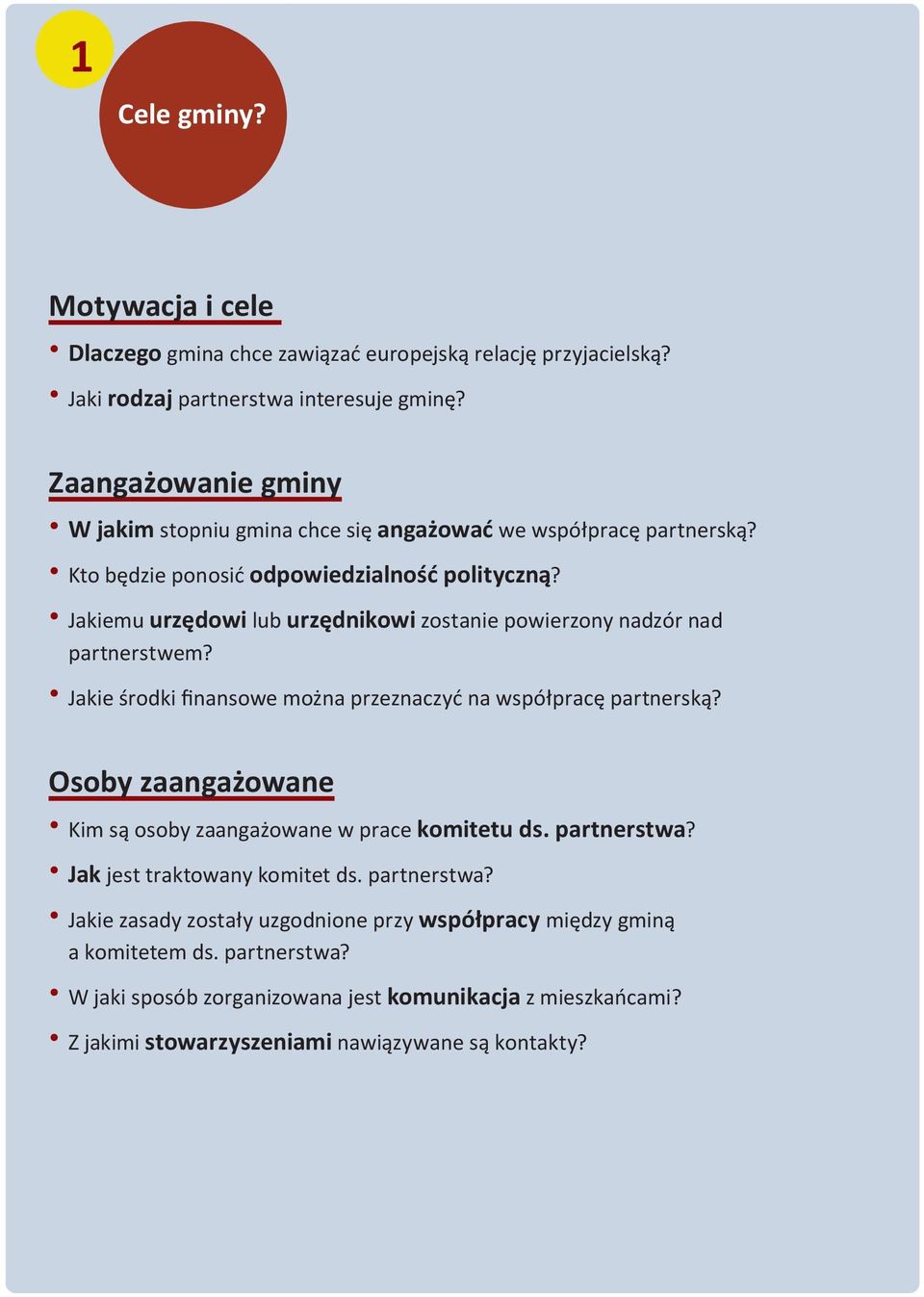 Jakiemu urzędowi lub urzędnikowi zostanie powierzony nadzór nad partnerstwem? Jakie środki finansowe można przeznaczyć na współpracę partnerską?