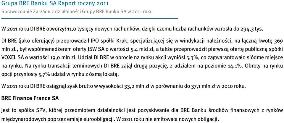 , był współmenedżerem oferty JSW SA o wartości 5,4 mld zł, a także przeprowadził pierwszą ofertę publiczną spółki VOXEL SA o wartości 19,0 mln zł.