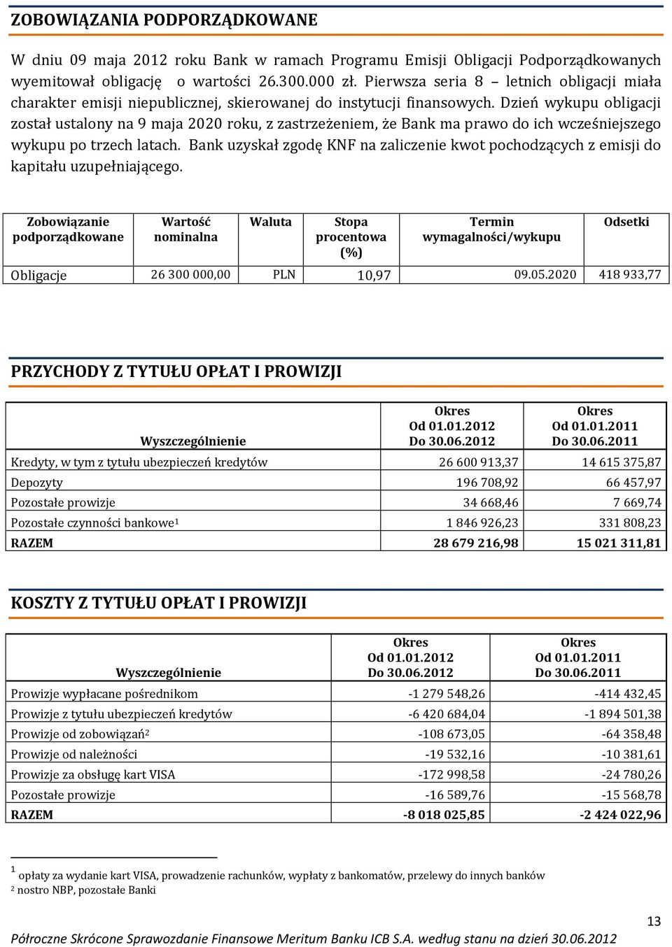 Dzień wykupu obligacji został ustalony na 9 maja 2020 roku, z zastrzeżeniem, że Bank ma prawo do ich wcześniejszego wykupu po trzech latach.